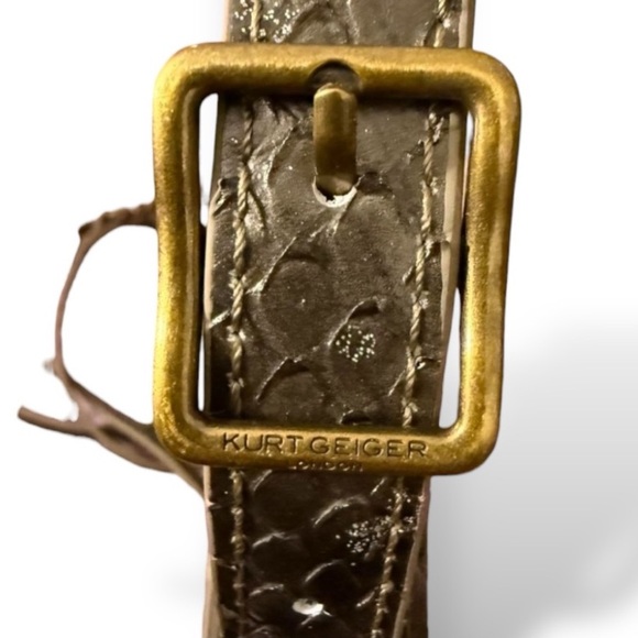 Kurt Geiger NWT Bond Snake Embossed Bronze Sparkle w Dustbag - Picture 4 of 10